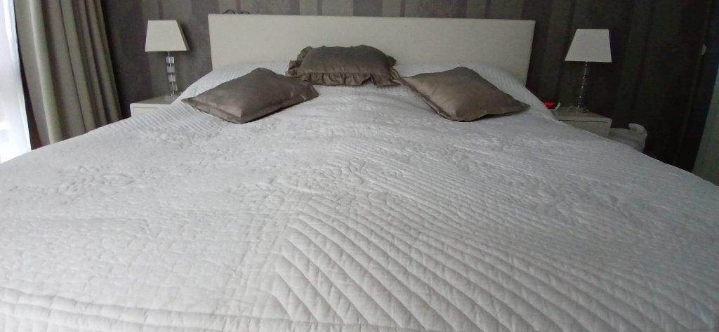 Luxe Franse Sprei, Wit, Katoen, Ophalen of Verzenden, Zo goed als nieuw
