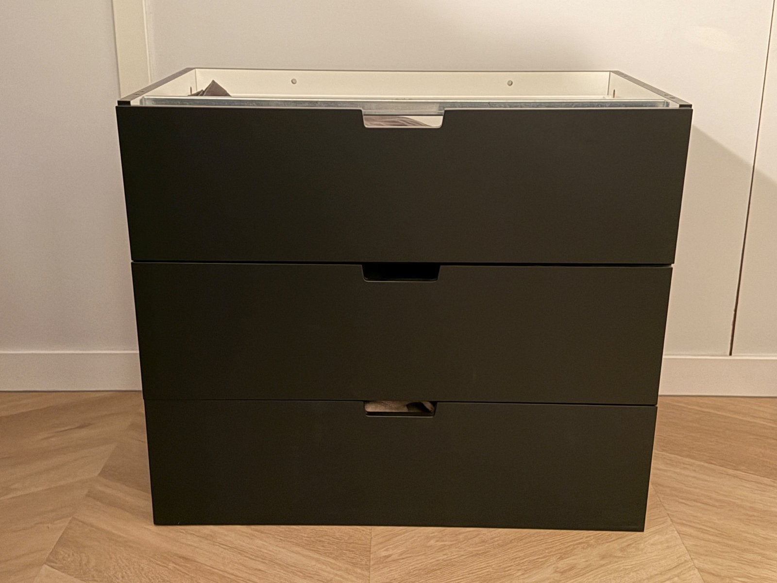 Ikea Nordli Modulaire ladekast met 3 lades,antraciet 80x68cm, Ophalen, 100 tot 150 cm, 50 tot 100 cm, Zo goed als nieuw