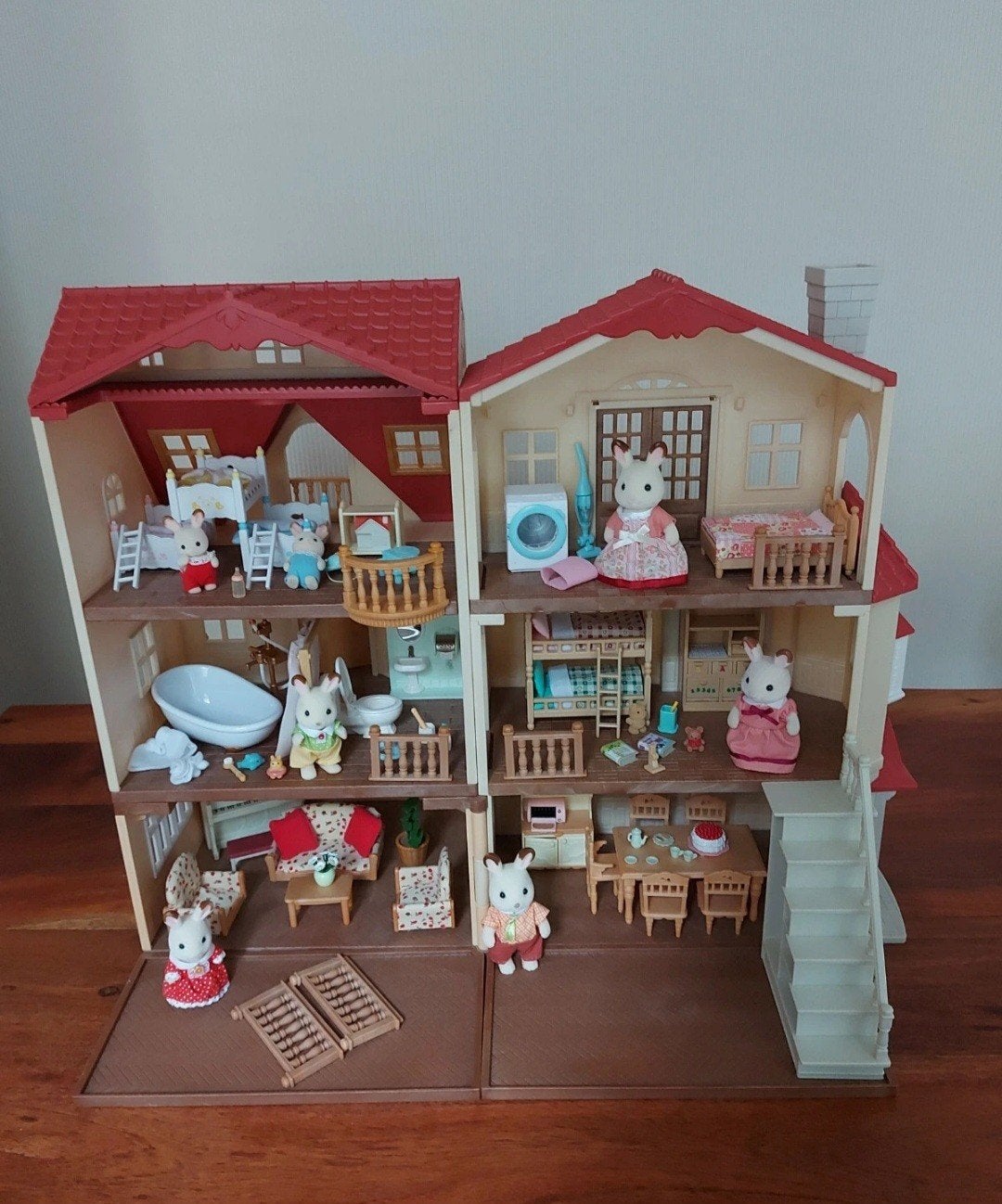 Sylvanian Families <7> Groot Landhuis met Meubels en Figuren, Ophalen of Verzenden, Zo goed als nieuw, Poppenhuis
