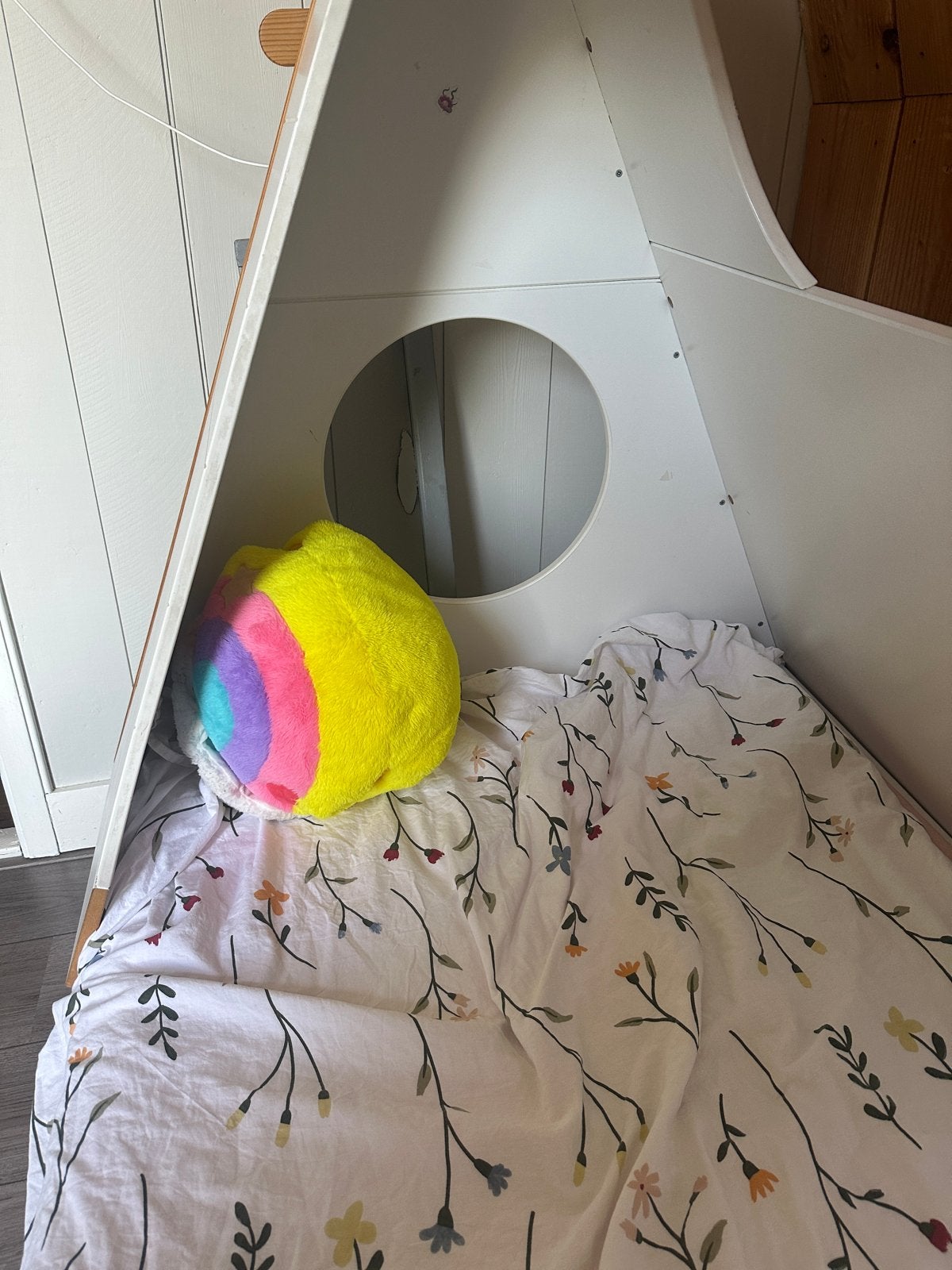Woood eenpersoonsbed tipi wit, Kinderen en Baby's, Ophalen, 85 tot 100 cm, Gebruikt, Matras