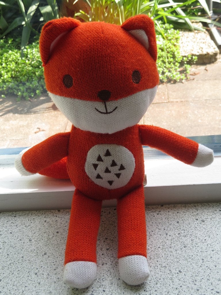 Vos of vosje van Blokker meet ca 28 cm oranje wit gebreid, Oranje, Ophalen of Verzenden, Zo goed als nieuw, Met label