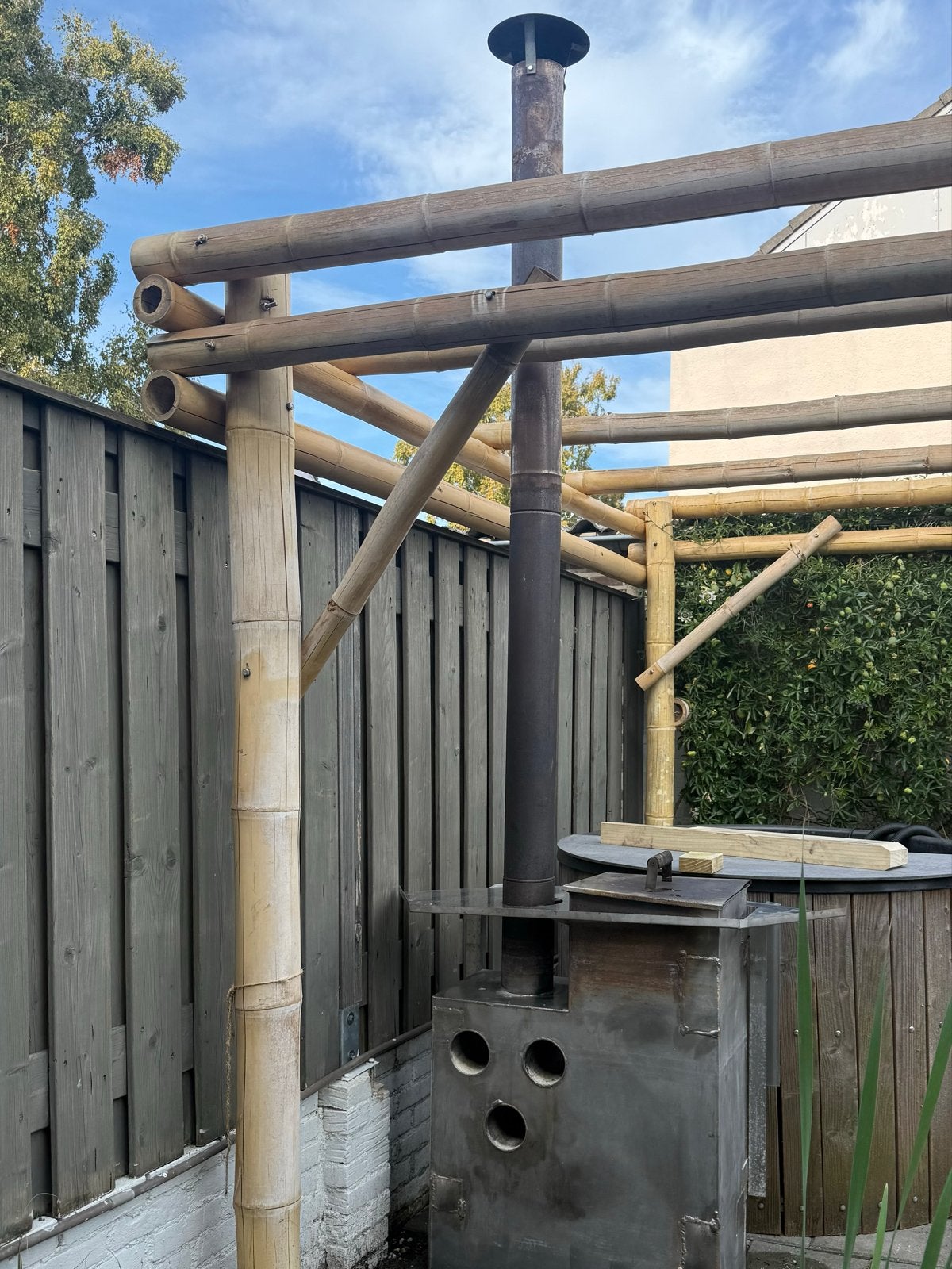Grote Hottub kachel RVS - Duurzame buitenverwarming, Ophalen, Gebruikt