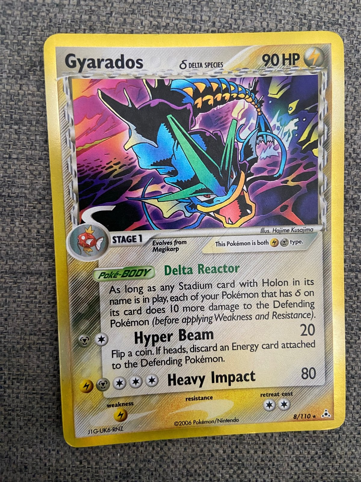 Gyarados Delta Species - EX Holon Phantoms - 8/110 Holo, Ophalen, Zo goed als nieuw, Losse kaart, Foil