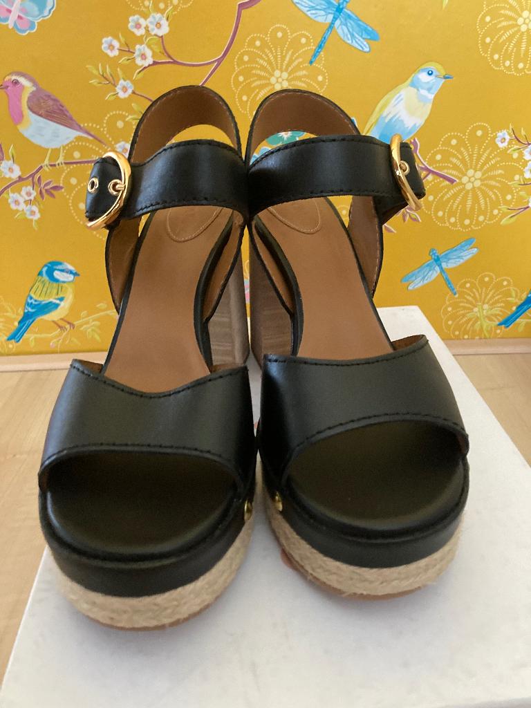 Z.g.a.n. See by Chloe sandalen, leer, zwart, maat 40, Zwart, Zo goed als nieuw, Sandalen of Muiltjes, Ophalen of Verzenden