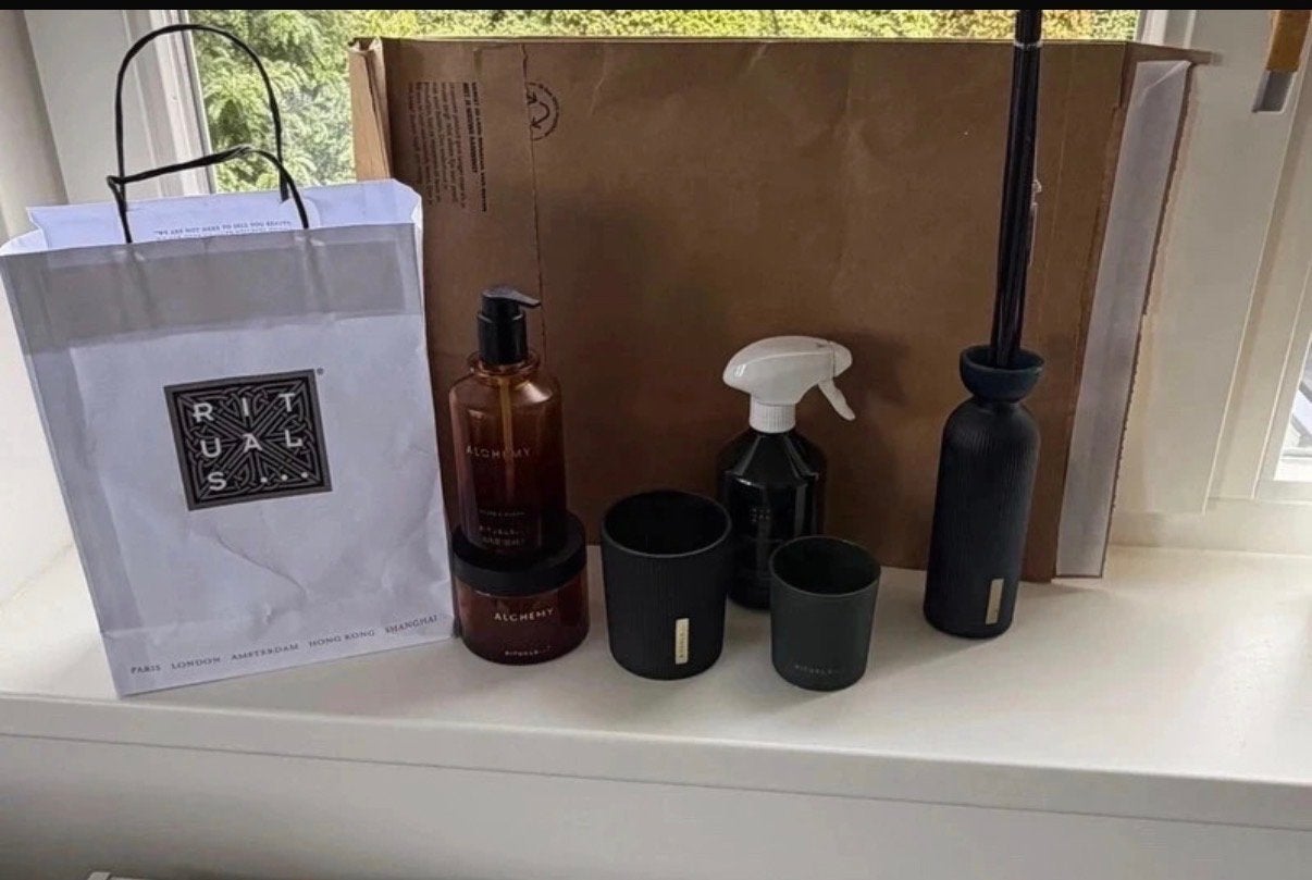 Refill Rituals pakket: geurkaarsen, diffuser en meer!, Ophalen, Modern, Glas, Gebruikt