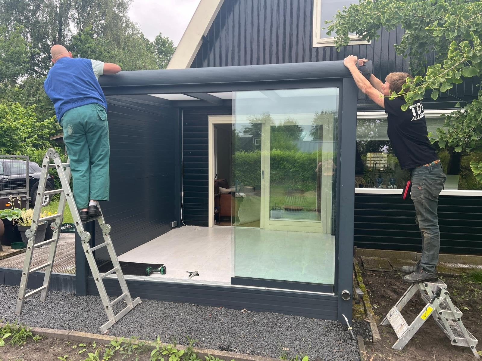 Glazen schuifdeuren voor tuinkamer of overkapping, 120 cm of meer, Nieuw, Ophalen of Verzenden, Schuifdeur