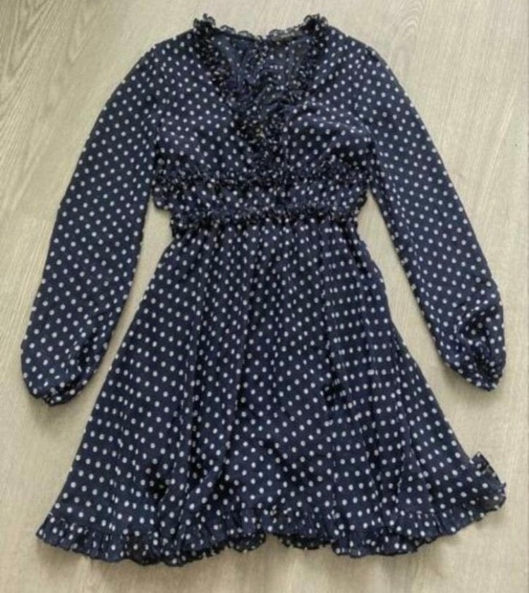 NIKKIE LIV DRESS zgan blauw Rouches open rug jurk , maat 34, Blauw, Ophalen of Verzenden, Zo goed als nieuw, Nikkie