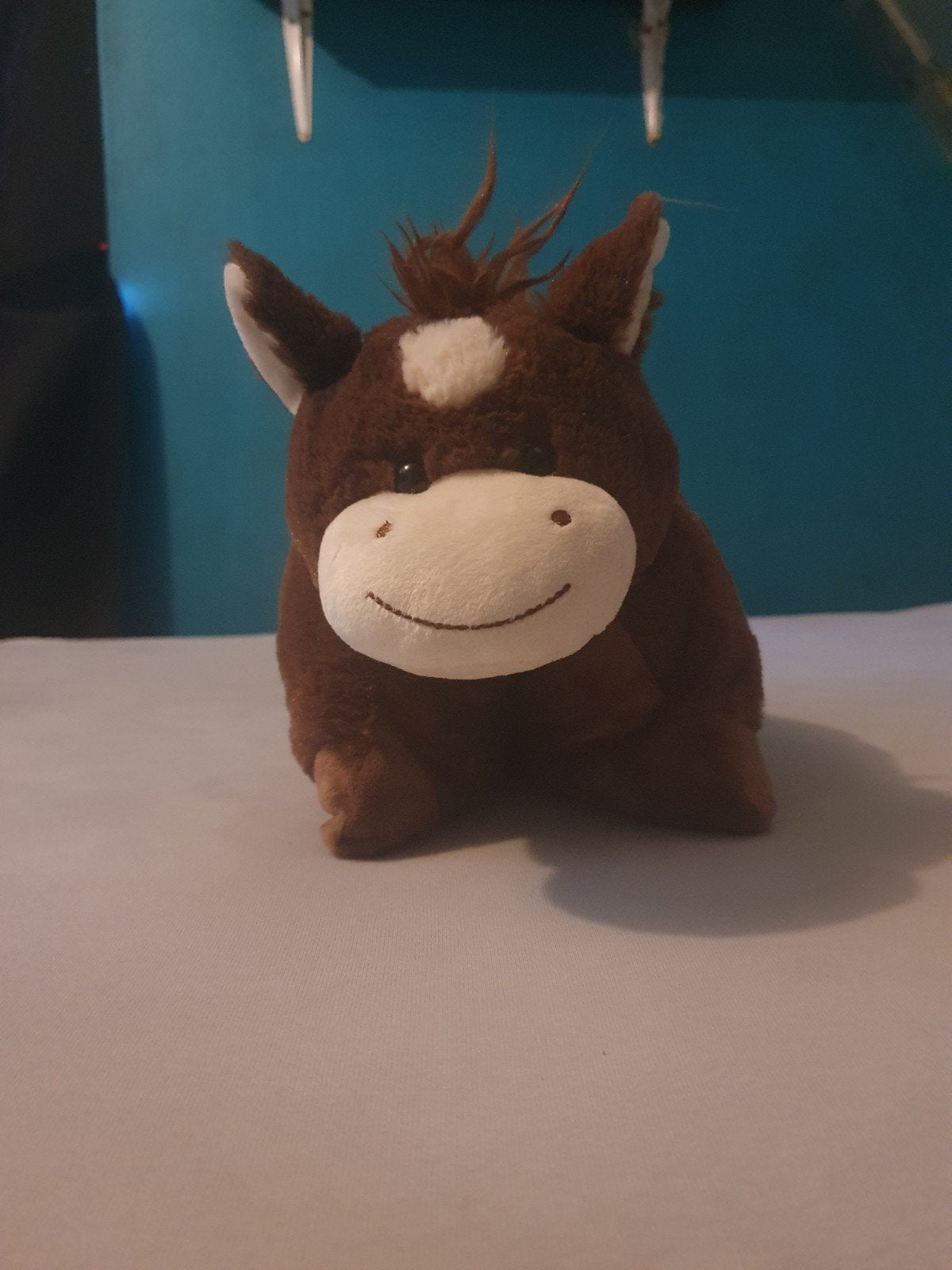 Schattige bruine paard knuffel/kussen, Ophalen, Paard, Gebruikt, Middelgroot (20 tot 80 cm)