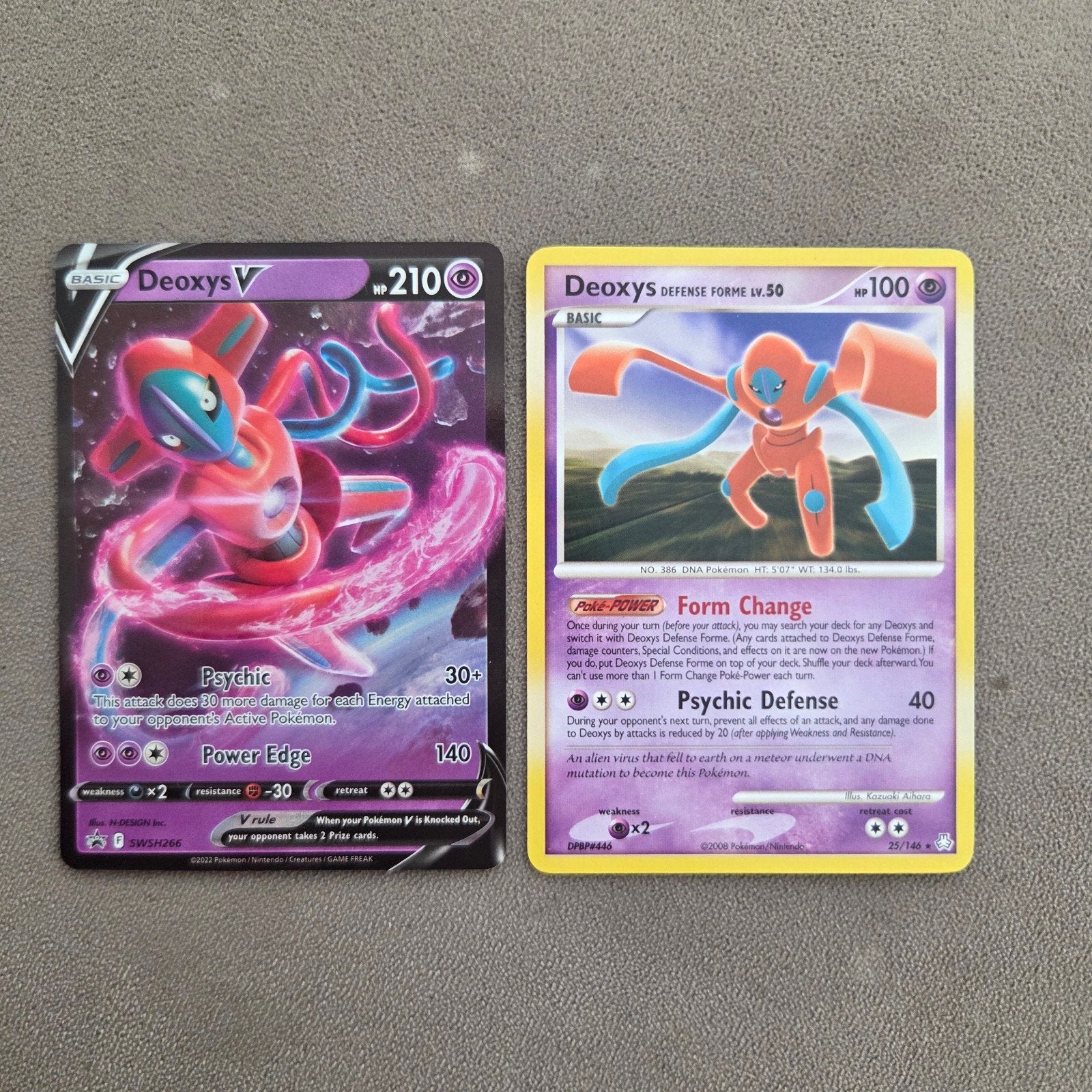 Pokémon kaarten Deoxys V swsh266 & Deoxys 25 (ruilen kan), Ophalen of Verzenden, Zo goed als nieuw, Meerdere kaarten
