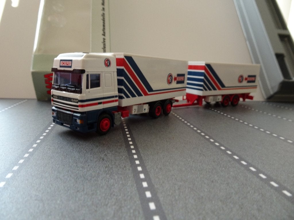 31 awm herpa daf 95 ssc combi m boers koeler 1:87 truck, Ophalen of Verzenden, Zo goed als nieuw, Bus of Vrachtwagen, AWM