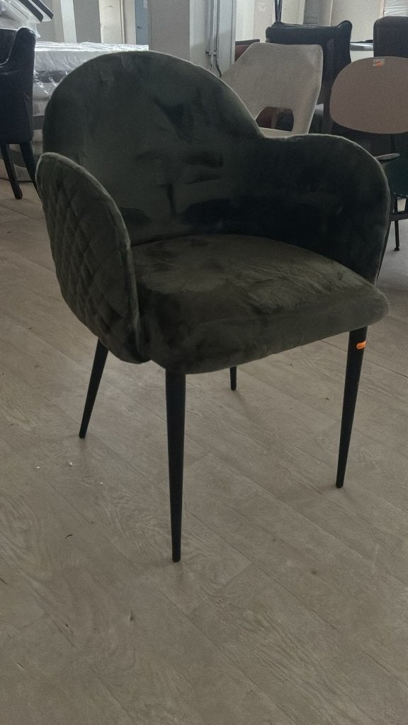 Luxe Velvet Eetkamerstoel Groen – Fashion Interiors, Ophalen, Overige kleuren, Nieuw, Eén