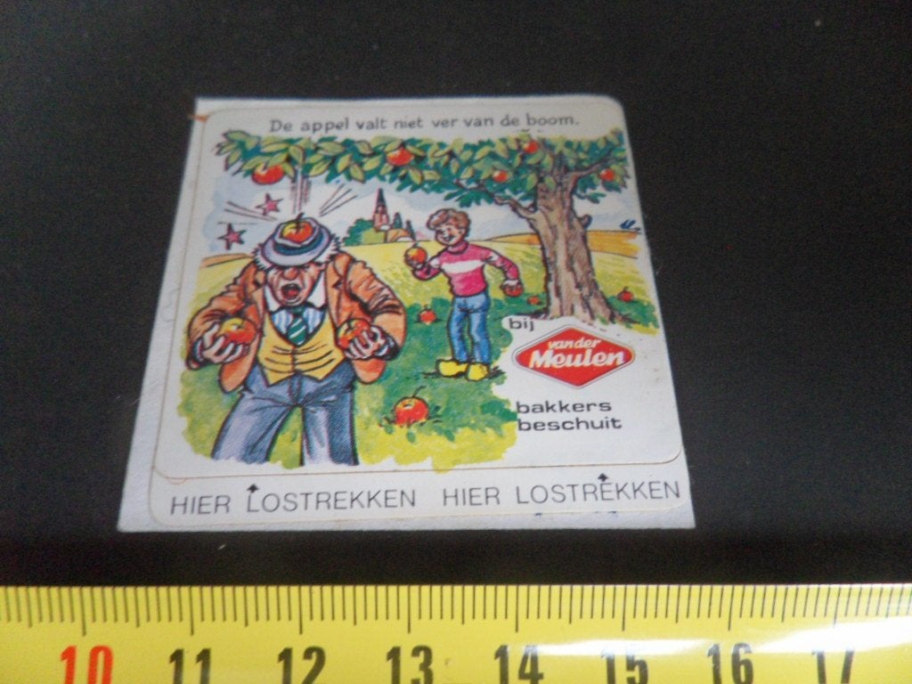 sticker van der Meulen Bakkers beschuit De appel valt niet, Ophalen, Zo goed als nieuw