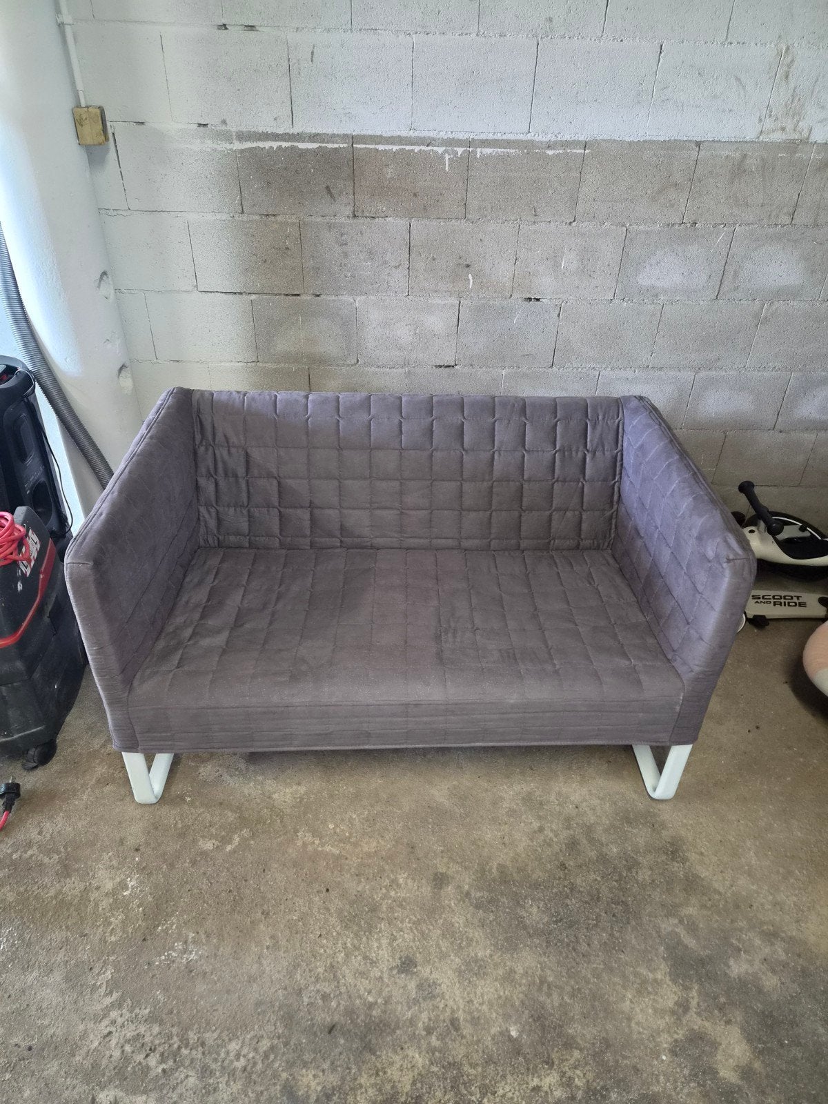 2-zits bankje grijs 120cm, Ophalen, Gebruikt, Tweepersoons, 75 tot 100 cm
