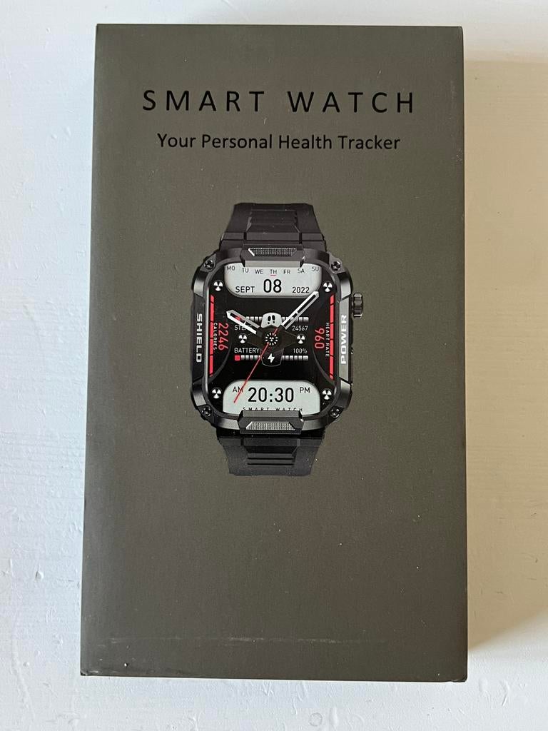 Smartwatch - Nieuw in doos - Zwart, Kunststof, Polshorloge, Nieuw, Ophalen