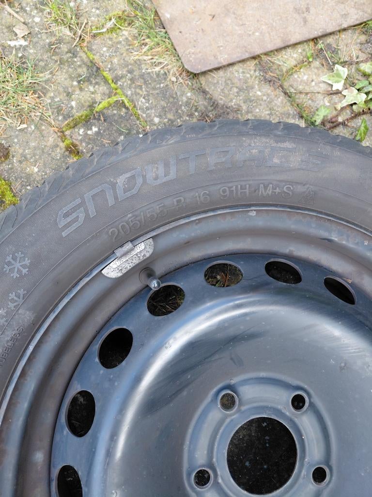 Vredestein Snowtrac 4 winterbanden op stalen velg 205/55 R16, Ophalen, Gebruikt