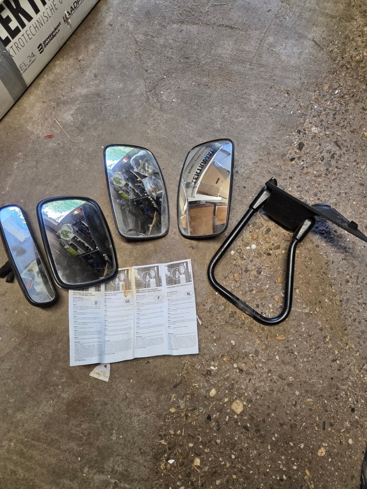 Set van 4 universele autospiegels met beugel, Auto-onderdelen, Ophalen of Verzenden, Gebruikt, Universele onderdelen