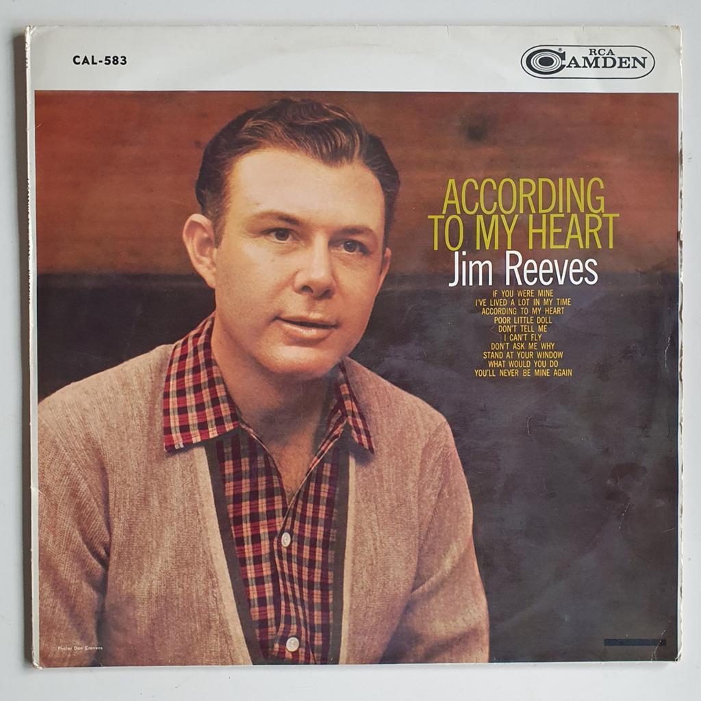 Jim Reeves - According To My Heart LP, Ophalen of Verzenden, 1960 - 1969, Gebruikt, 12 inch