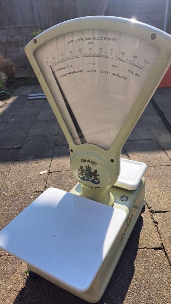 Vintage Olland Weegschaal - De Bilt Nederland - Type 630, Witgoed en Apparatuur, Gebruikt, Winkelweegschaal, Ophalen of Verzenden