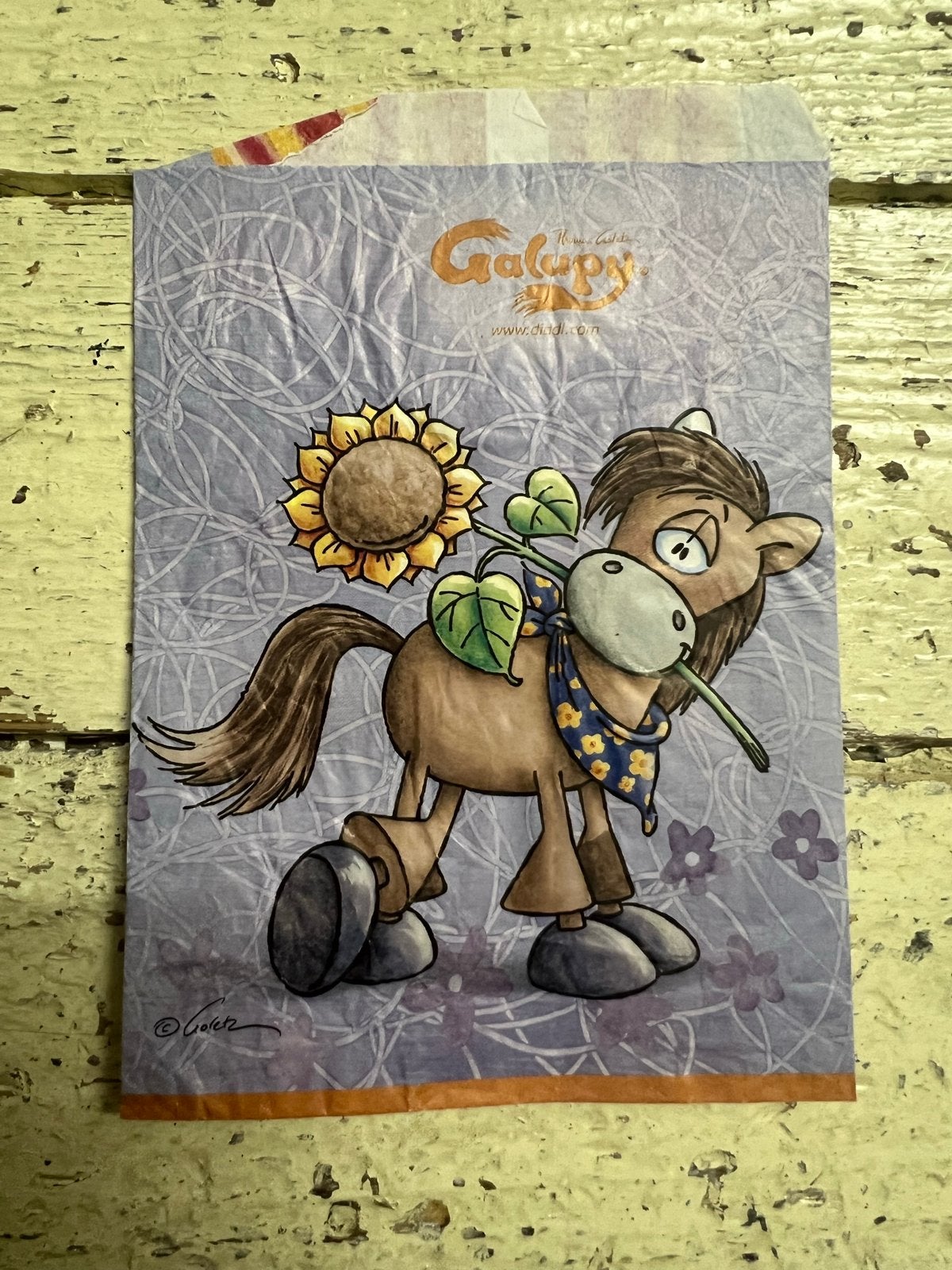 Galupy paardenzakje met zonnebloem, Ophalen of Verzenden, Gebruikt