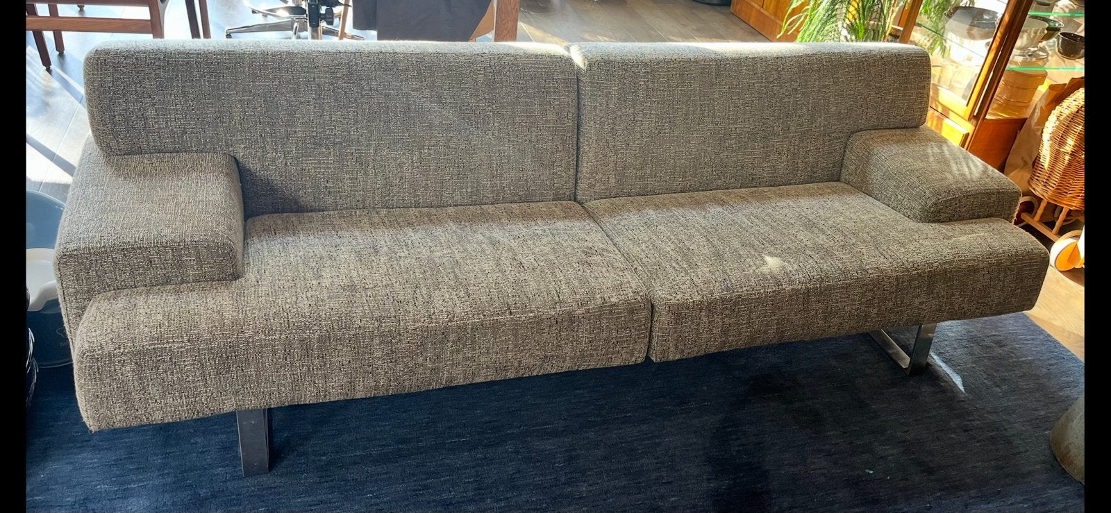 Vintage Harvink bank grijs gemêleerd, Huis en Inrichting, Banken | Bankstellen, Ophalen, Gebruikt, Driepersoons, 75 tot 100 cm