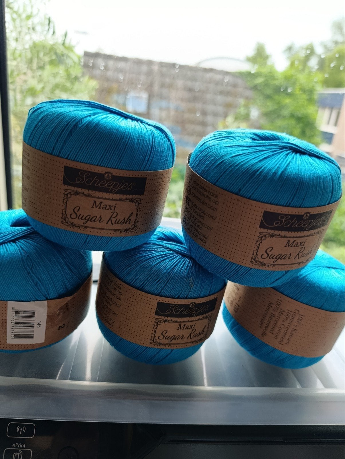 Scheepjes Maxi Sugar Rush - 4 bollen turquoise garen, Ophalen of Verzenden, Nieuw, Breien of Haken, Wol of Garen