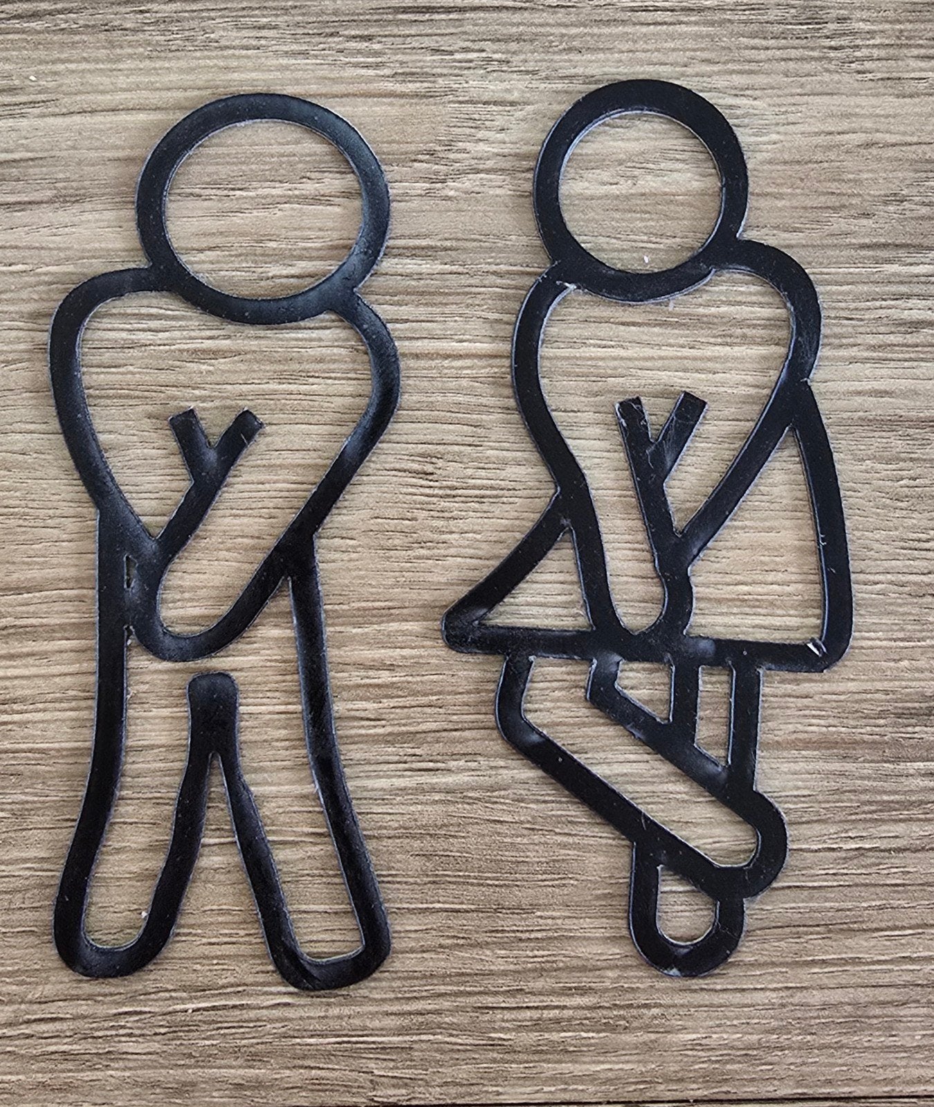 Toiletbordjes Man Vrouw Zwart - Nieuw, Huis en Inrichting, Zwart, Nieuw, Kunststof, Ophalen of Verzenden