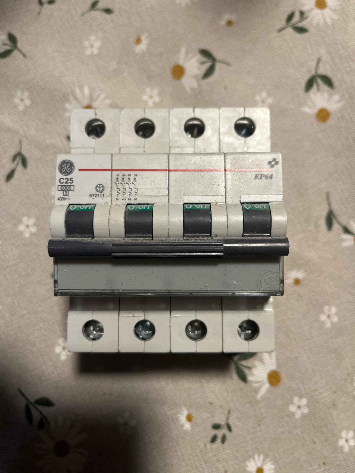 Installatieautomaat C25 400V~ GE EP64, Ophalen of Verzenden, Gebruikt, Overige merken, Installatieautomaat