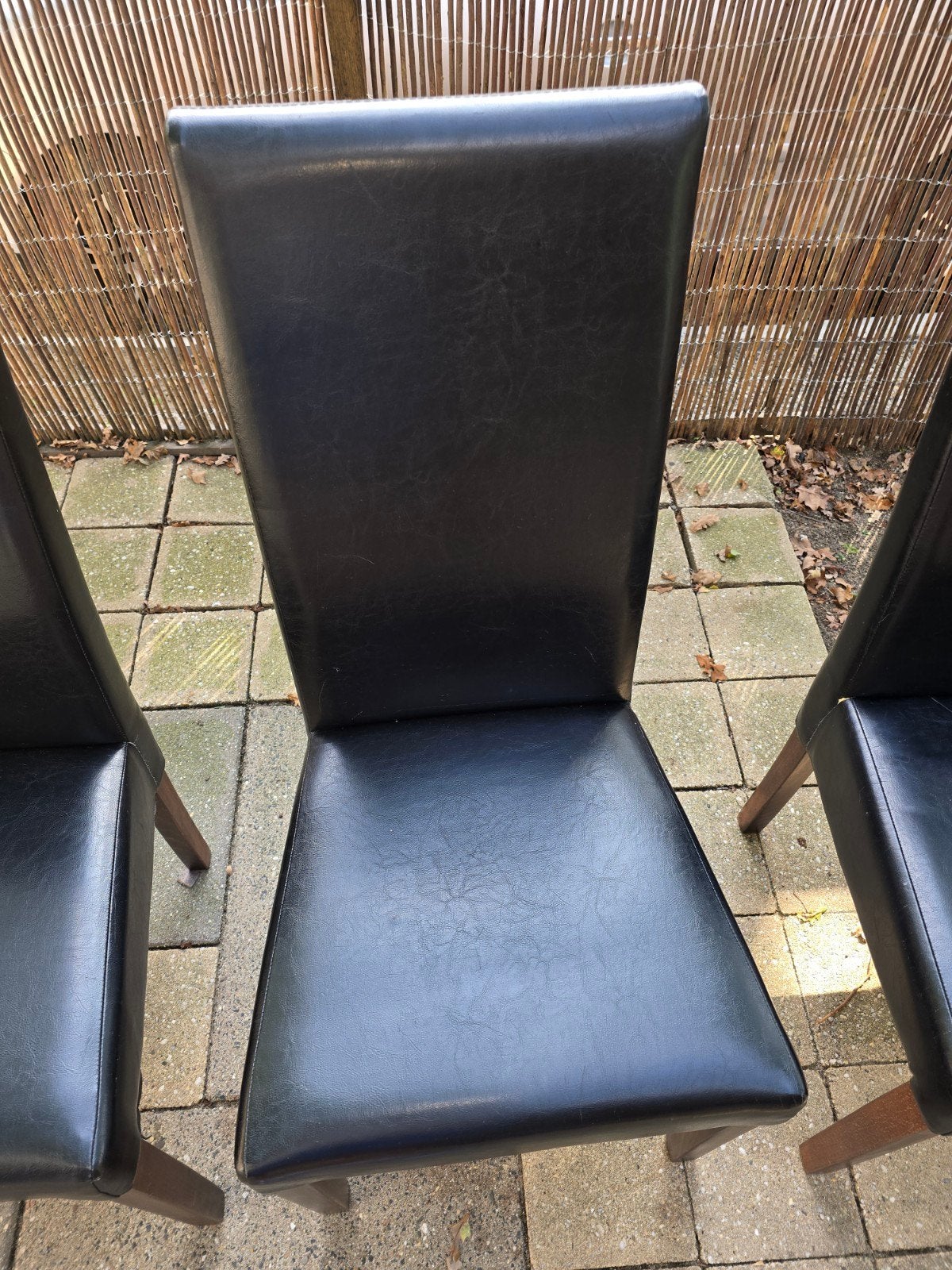 eettafel stoelen echt leder, Ophalen, Gebruikt, Zwart, Leer
