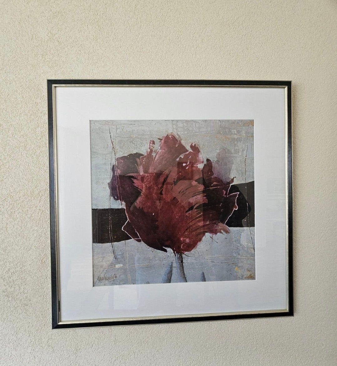 Abstracte bloemkunst poster  in lijst, Ophalen, Papier/karton, Print, Ingelijst