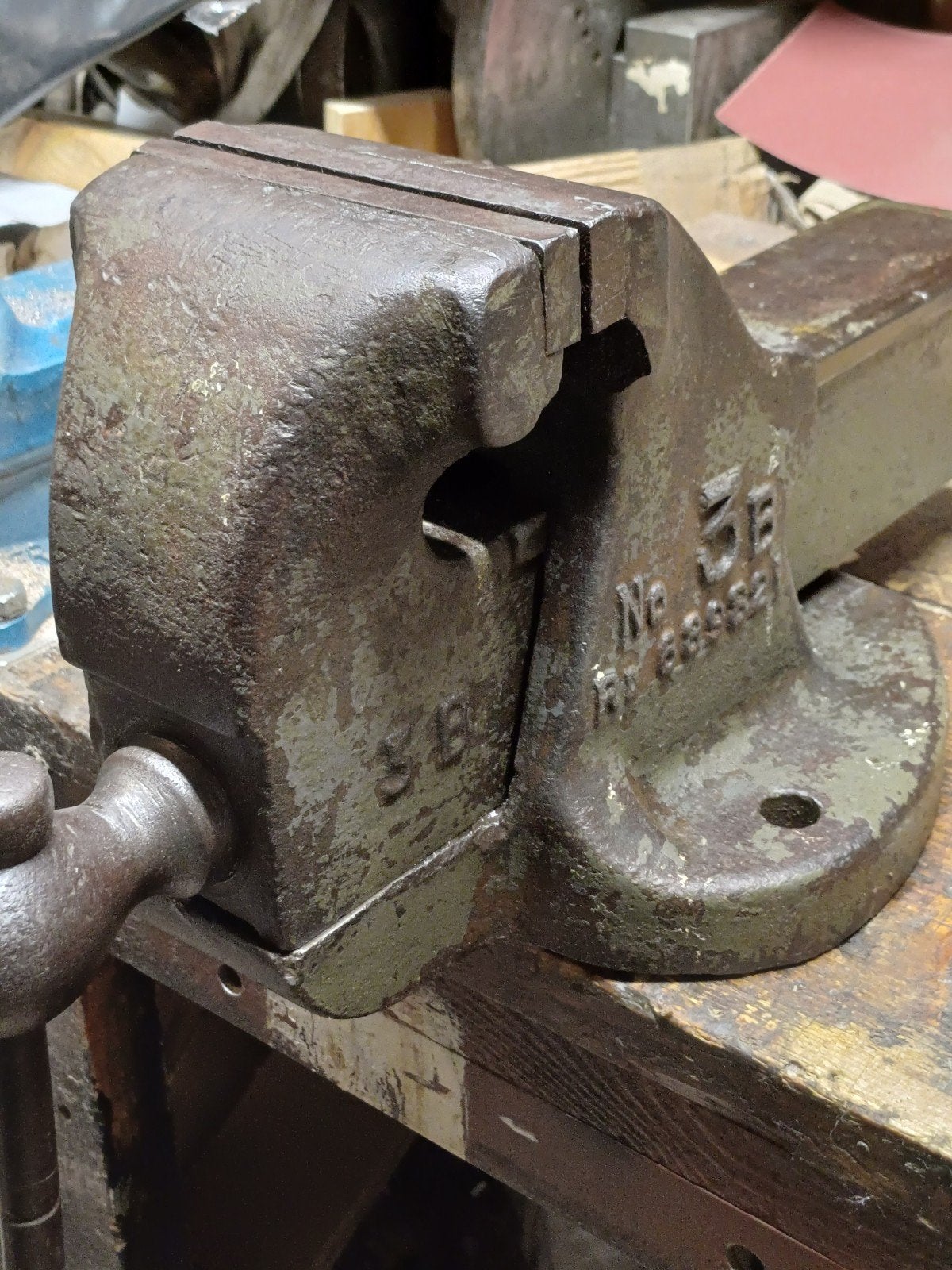 Antieke Engelse bankschroef J. Parkinson & Sons type 3B izgs, Antiek en Kunst, Ophalen