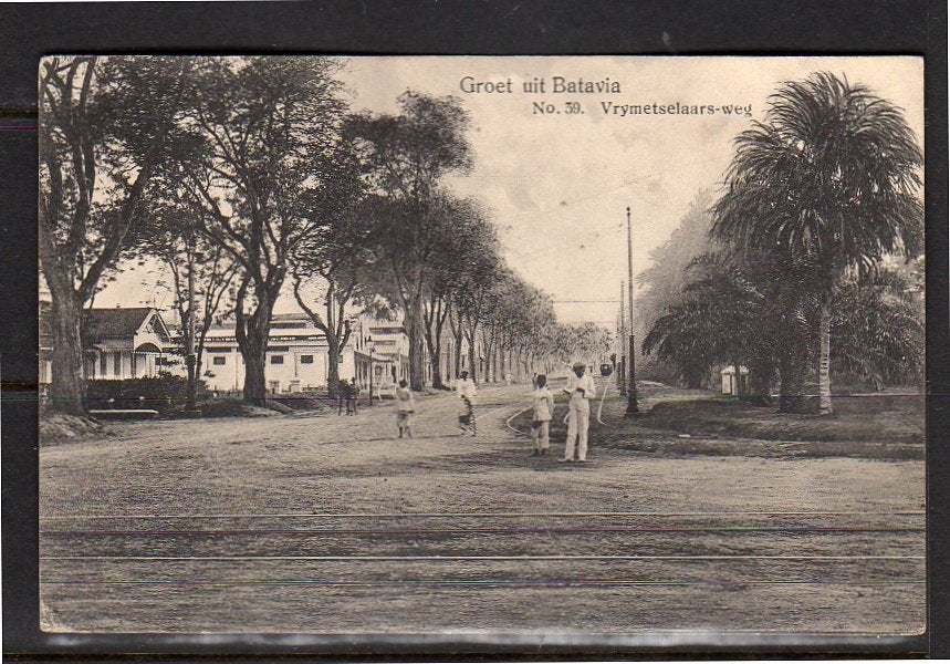 Ned Indië Batavia Vrijmetselaarsweg  1910 met trein (7-42), Ophalen, Voor 1920, Buiten Europa