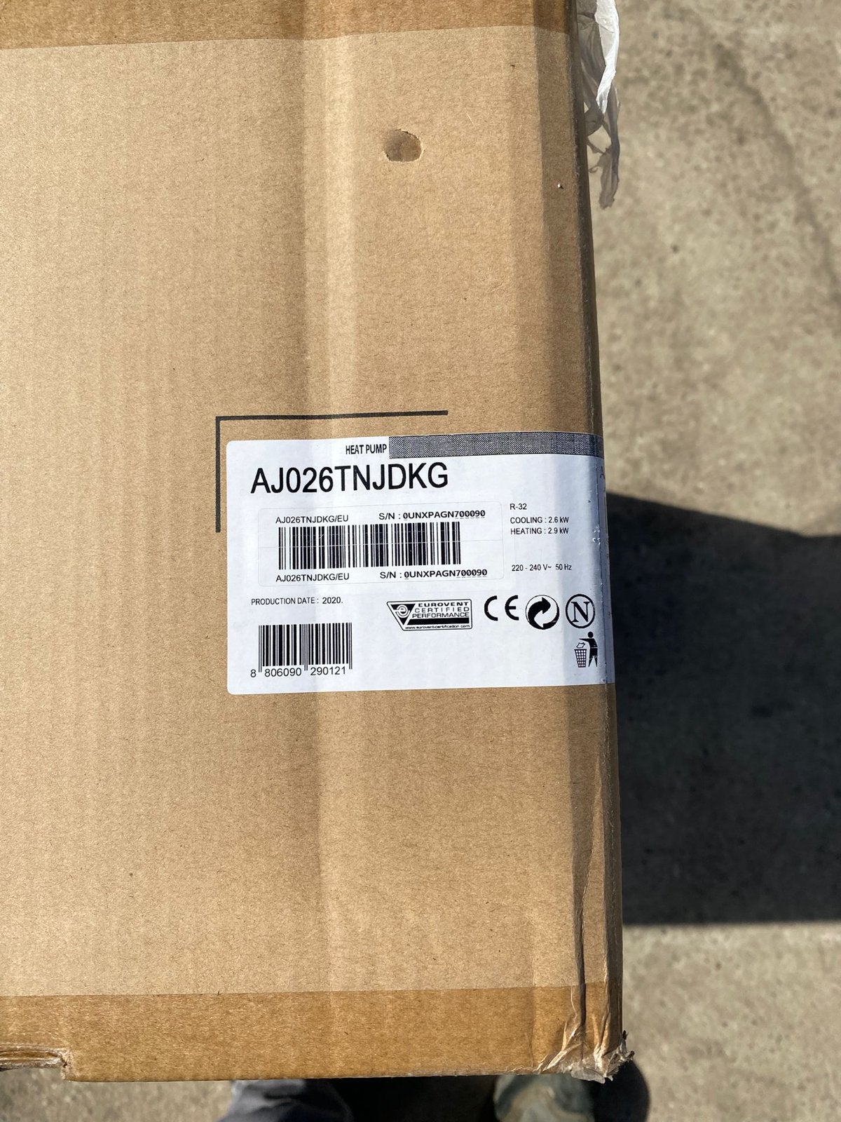 Nieuwe Samsung AJ026TNJDKG Warmtepomp (Heat Pump), Witgoed en Apparatuur, Airco's, Ophalen, Minder dan 60 m³, Nieuw, Koelen en Ontvochtigen