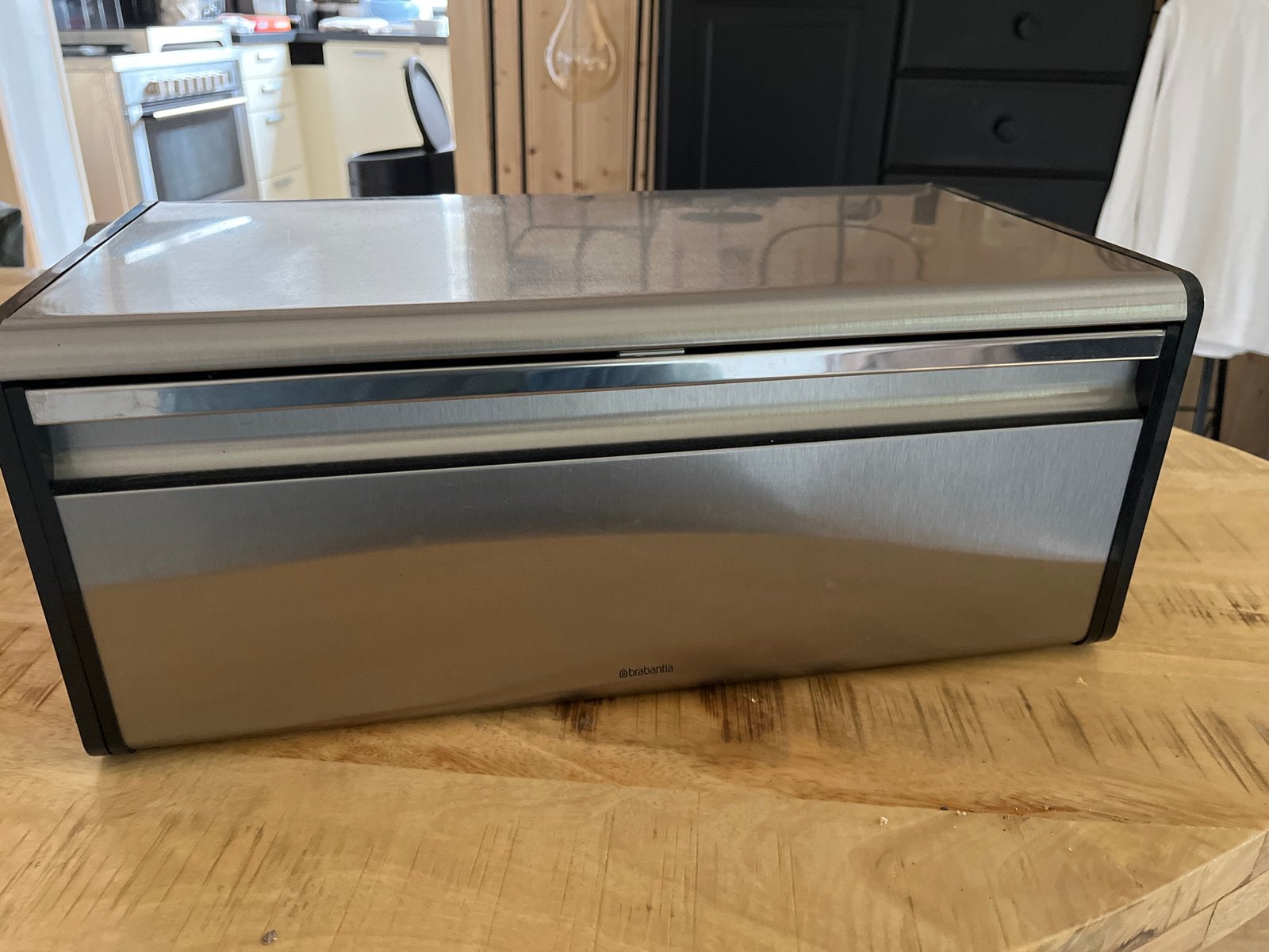 Brabantia Broodtrommel - RVS en Zwart, Ophalen, Gebruikt, Zilver, Metaal