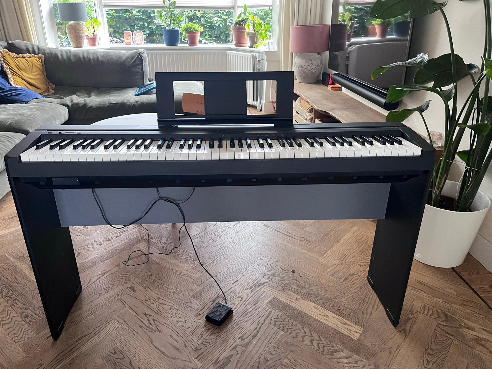 Yamaha P-45 Digitaal Piano met standaard en kruk, Ophalen, Gebruikt, Zwart, Digitaal