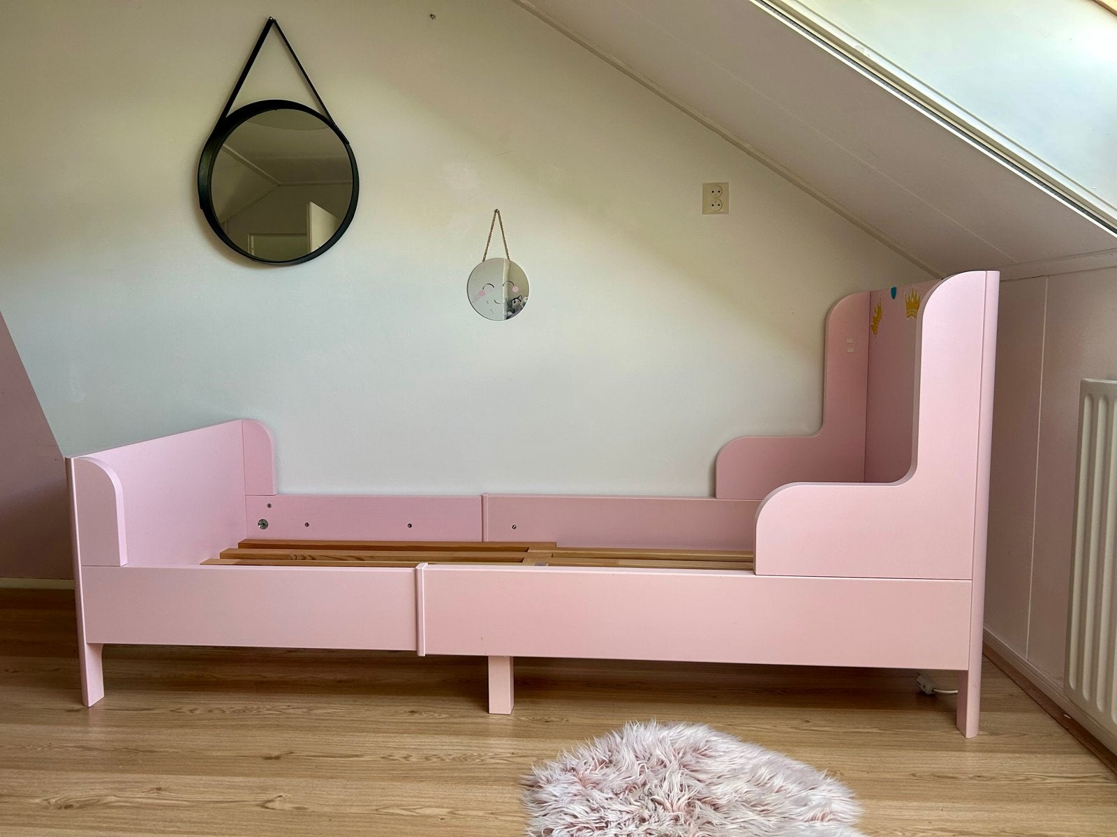 IKEA Busunge meegroeibed roze, Kinderen en Baby's, Kinderkamer | Bedden, Ophalen, Gebruikt, 70 tot 85 cm, Lattenbodem