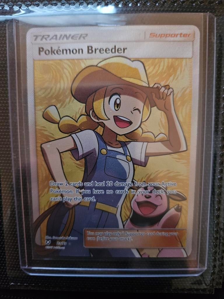 Pokemon Breeder 73/73 Shining Legends, Ophalen of Verzenden, Zo goed als nieuw, Losse kaart, Foil