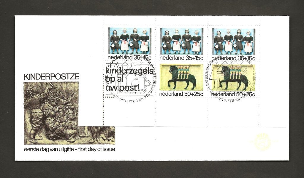 1975 Kinderzegels FDC E144a blanco e1, Postzegels en Munten, Verzenden, Onbeschreven, Nederland