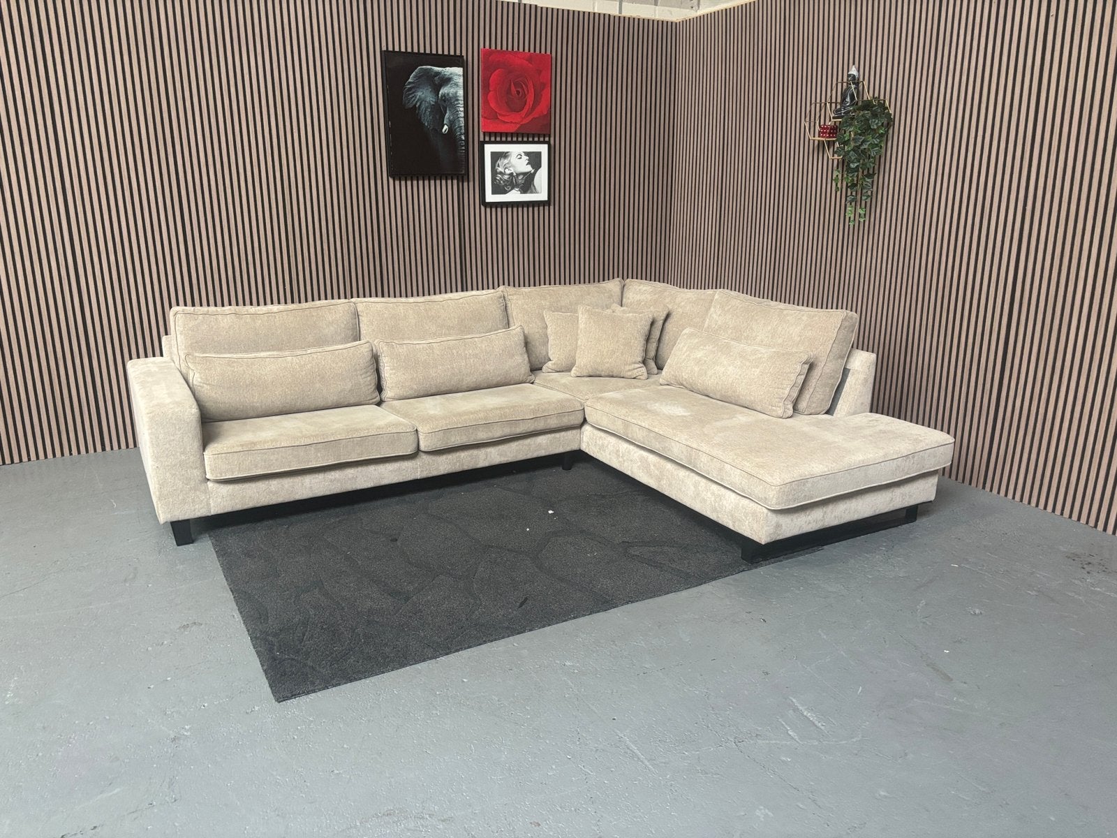 GRATIS LEVERING Hoekbank Beige 320x250 GEREINIGD