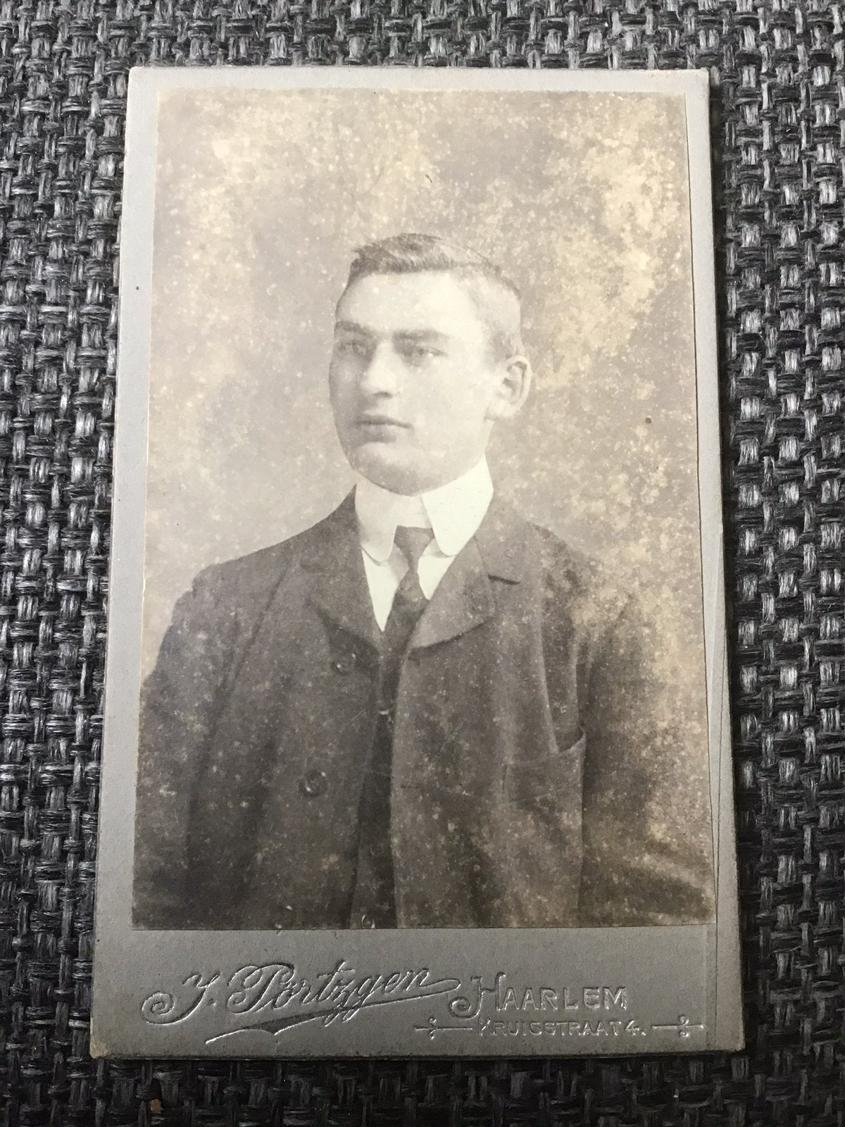CDV, Jongeman, J. PÖRTZGEN, HAARLEM, Carte de Visite, Verzenden, Voor 1940, Gebruikt, Foto