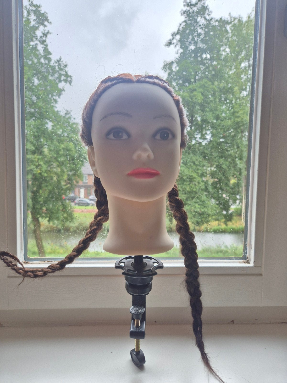 Oefenhoofd met haar en tafelklem, Ophalen of Verzenden, Gebruikt, Overige typen