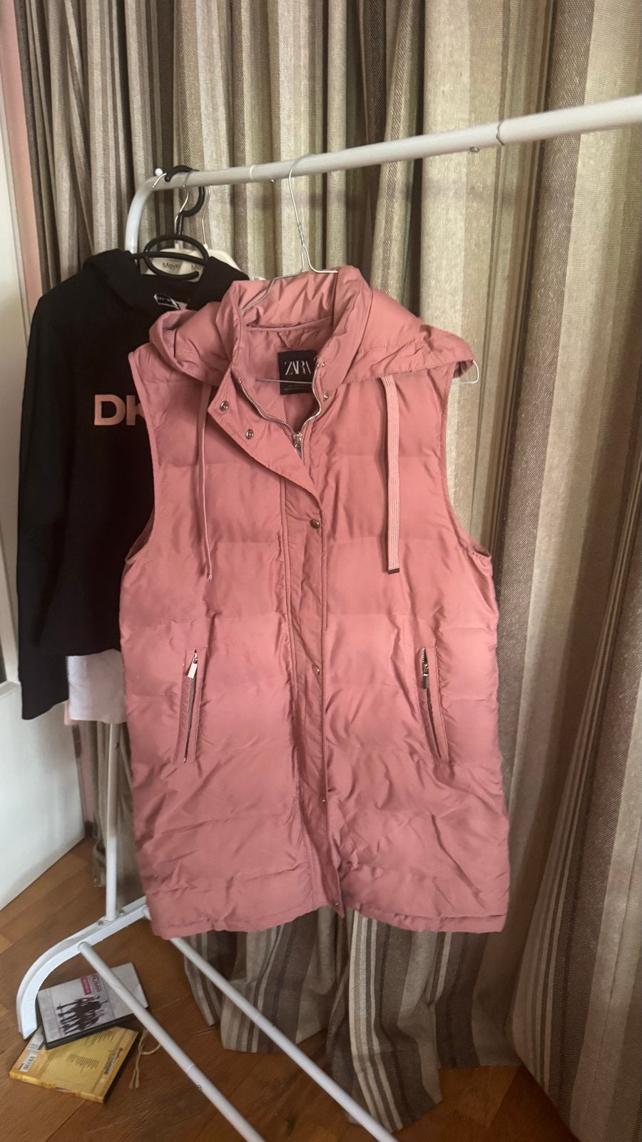 Zara Roze Gewatteerd Bodywarmer met capuchon S ( kan met m), Kleding | Dames, Ophalen of Verzenden, Zo goed als nieuw, Maat 36 (S)