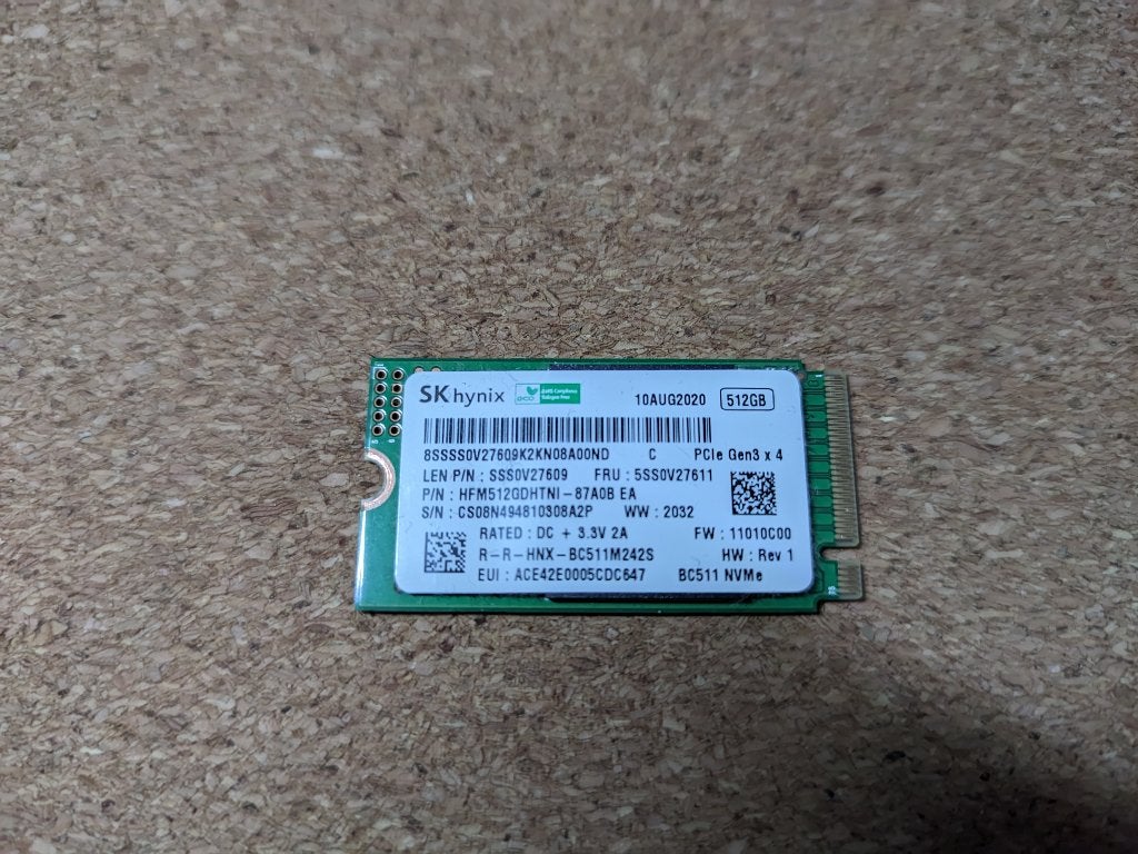 SK Hynix SSD NVME BC511 512gb, Computers en Software, Harde schijven, Ophalen of Verzenden, Zo goed als nieuw, Laptop, Overige aansluitingen