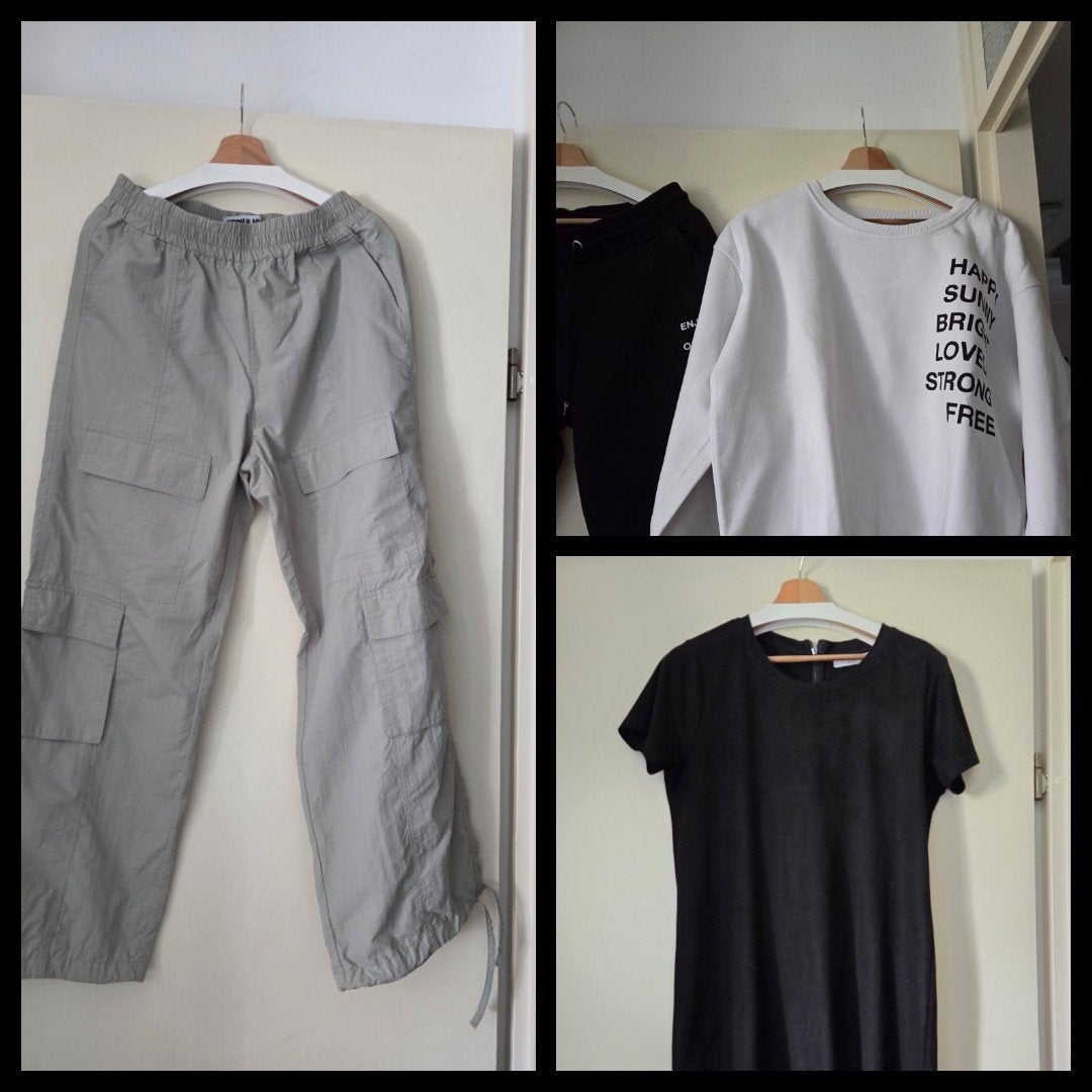 Parachutebroek, jurk& joggingpak samen€8,-, Kleding | Dames, Ophalen of Verzenden, Gedragen, Maat 42/44 (L)