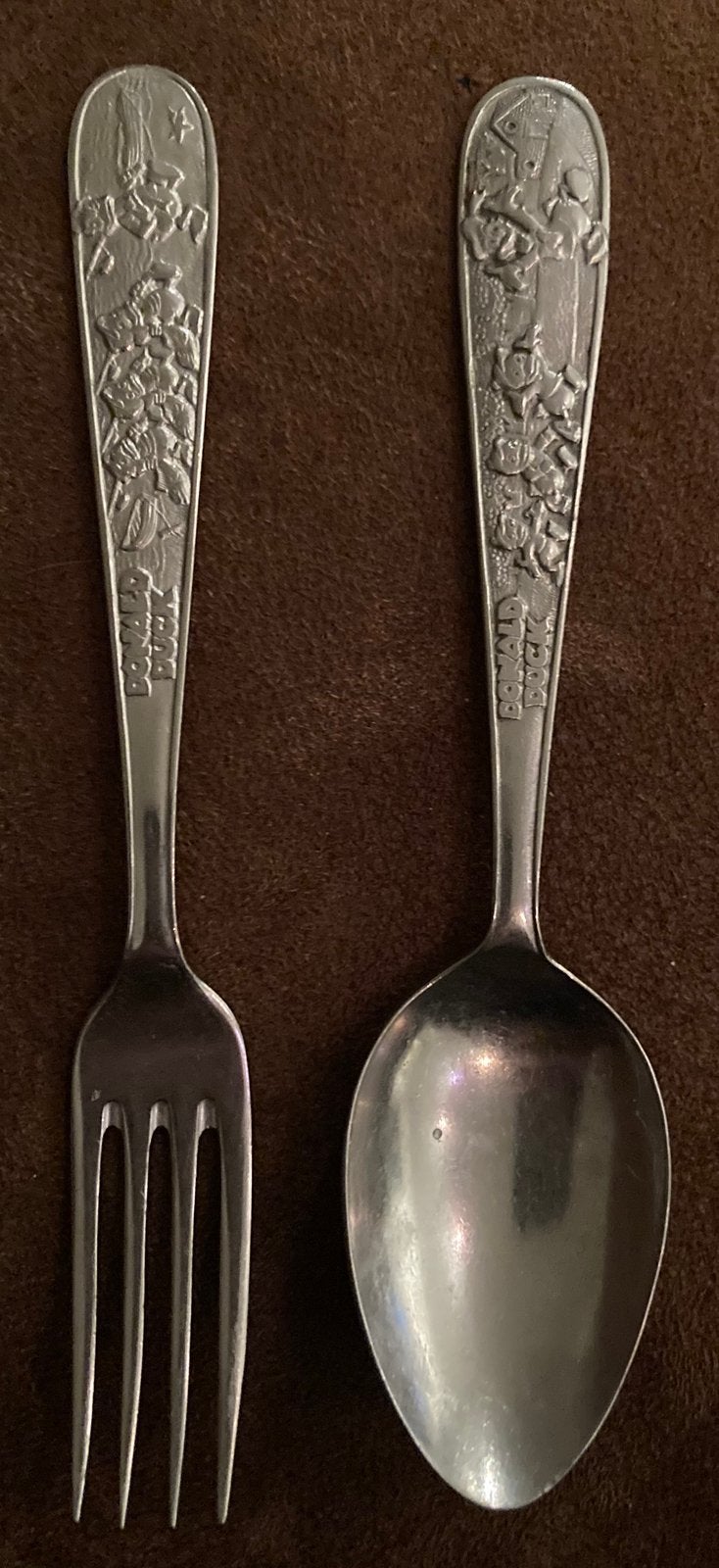 Vintage Donald Duck Neefjes Vork Lepel Kinderbestek Sola, Ophalen, Donald Duck, Gebruikt, Overige typen