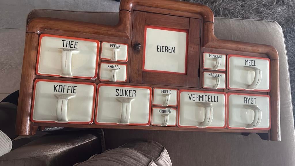 Vintage kruidenkast keukenkastje jaren 50!, Antiek en Kunst, Ophalen of Verzenden