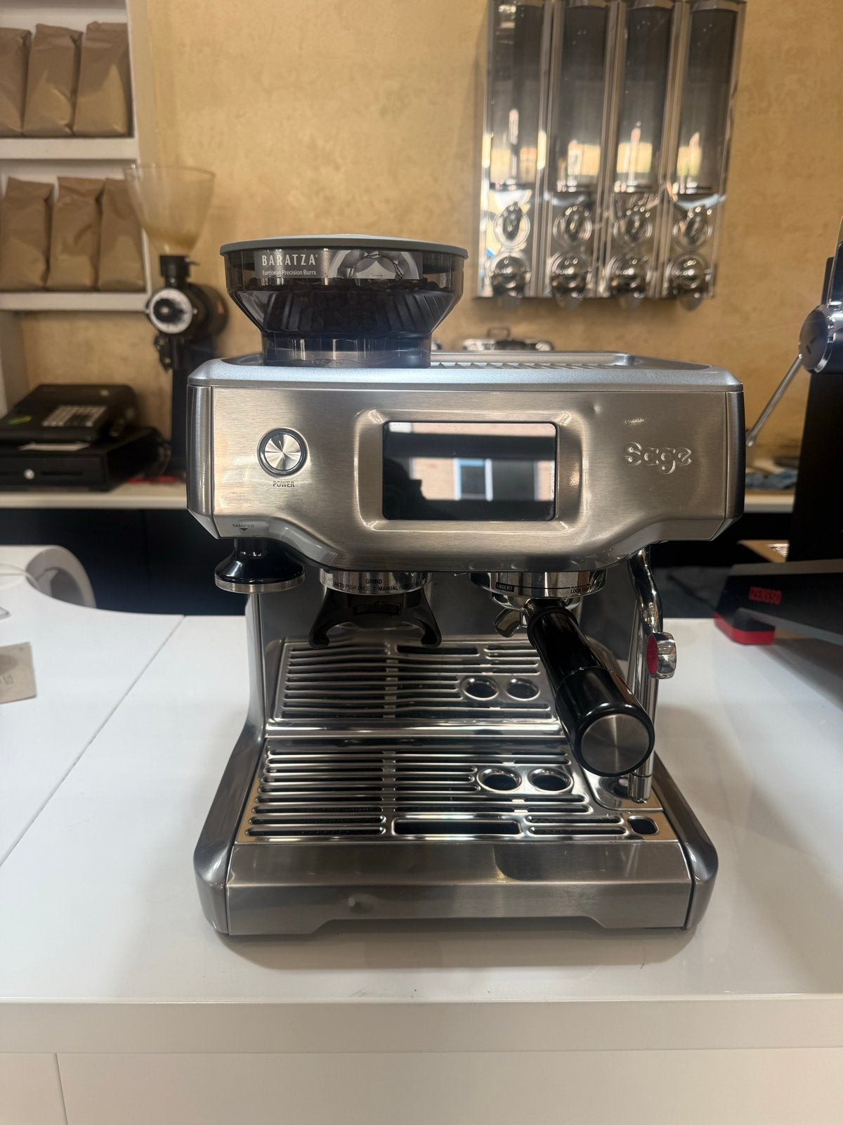Sage Barista Touch Espresso Machine met Baratza bonenmaler, Witgoed en Apparatuur, Koffiezetapparaten, Afneembaar waterreservoir