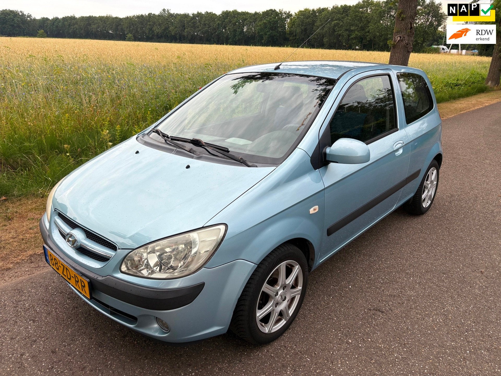 Hyundai Getz 1.4i Active Cool Airco/Goede APK/LM/Elektr rame, Auto's, Hyundai, Voorwielaandrijving, 4 cilinders, Blauw, Origineel Nederlands