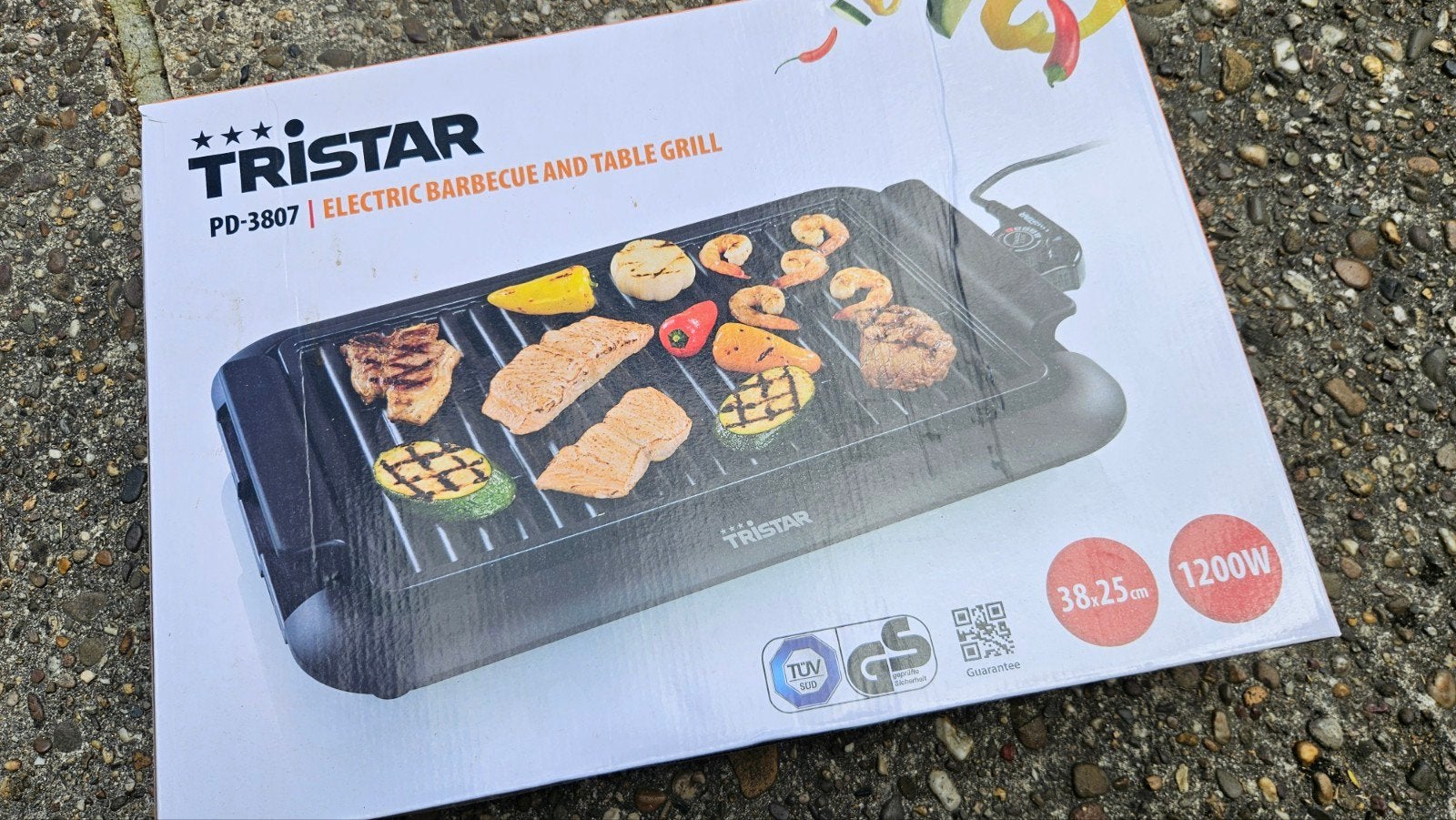Tristar PD-3807 Elektrische Barbecue en Tafelgrill 1200W, Ophalen of Verzenden, Zo goed als nieuw, Tristar
