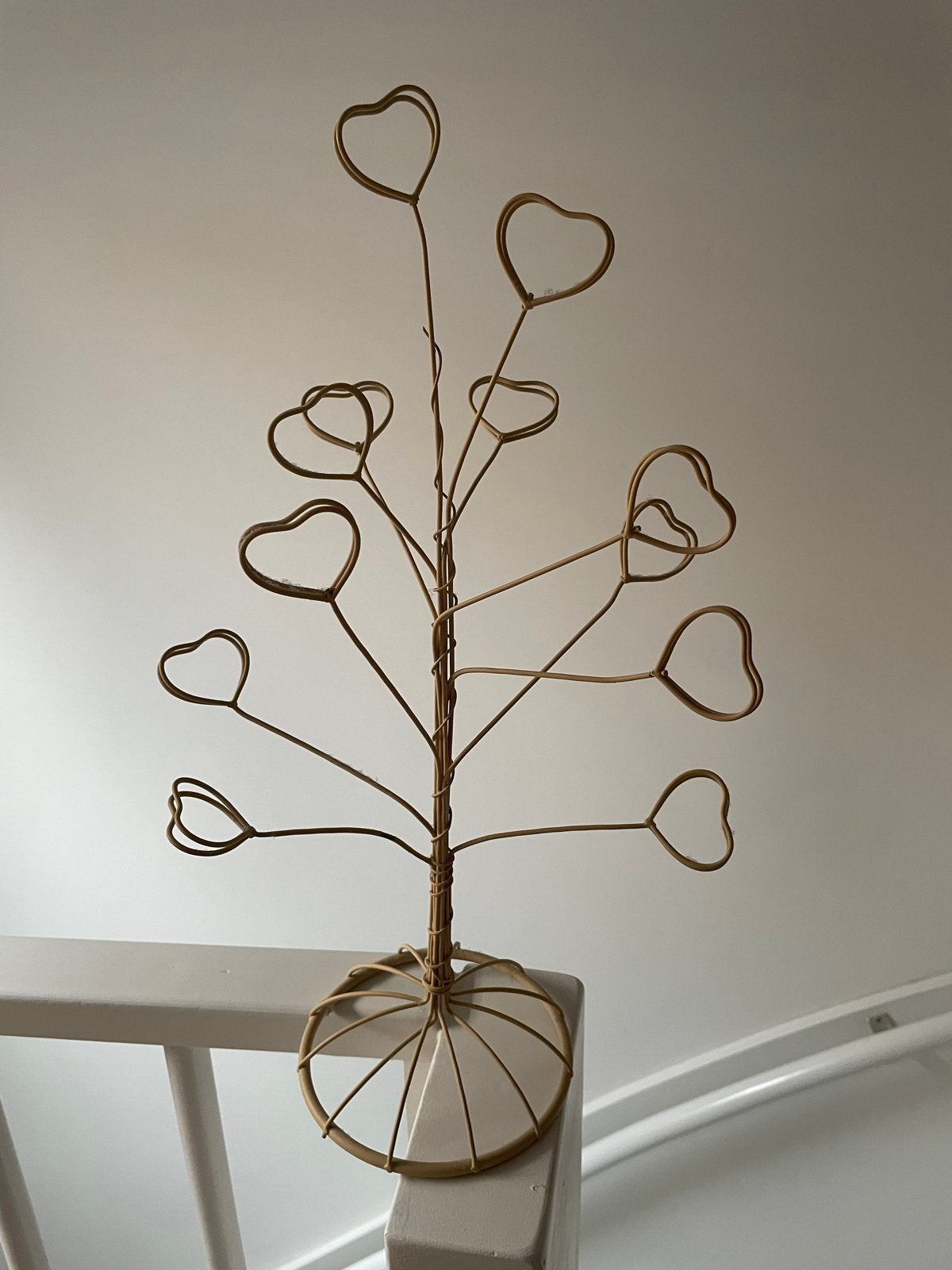 Decoratieve hartjesboom van metaal, Huis en Inrichting, Gebruikt, Overige stijlen, Ophalen of Verzenden, Goud