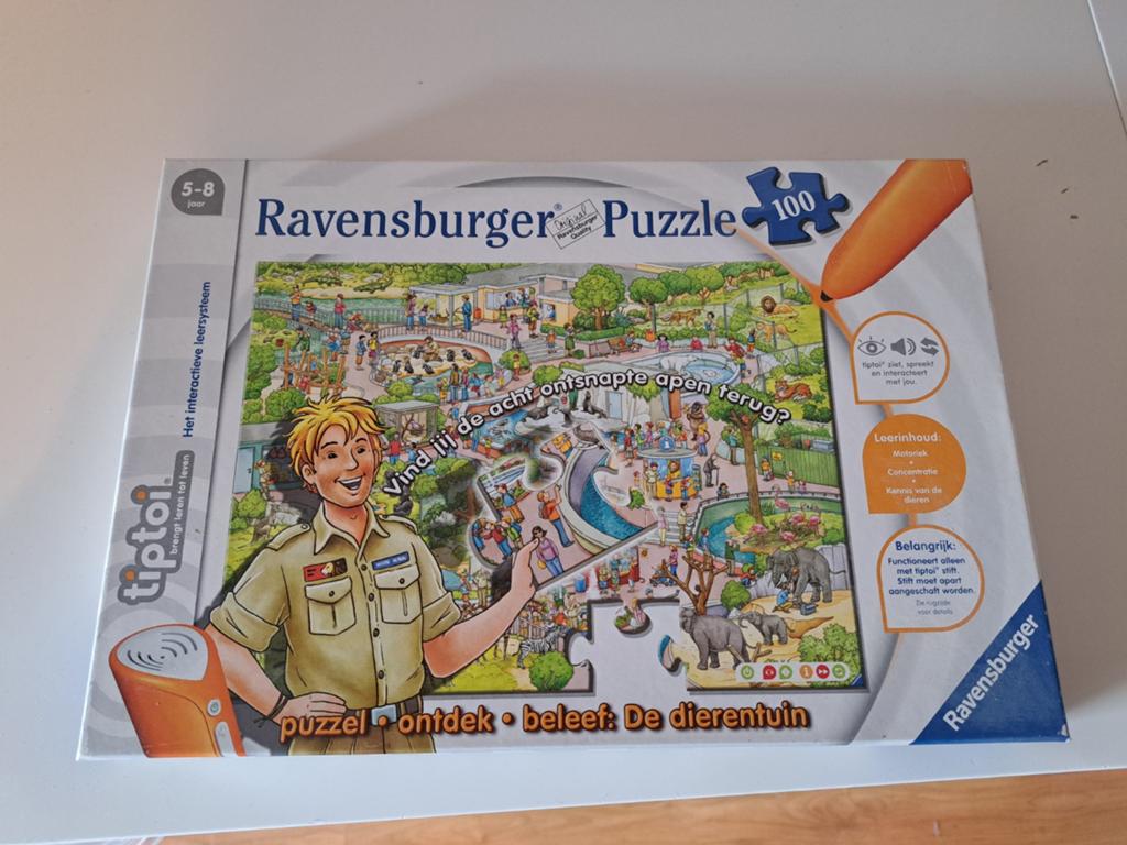 Ravensburger Tiptoi Dierentuin puzzel 100 stukjes, Ophalen of Verzenden, Zo goed als nieuw